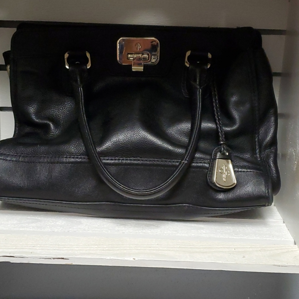 Black & gold Cole Haan purse.